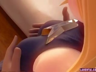 Cô gái tóc vàng 3d cutie được fondled và fucked lược