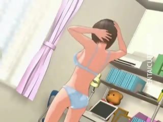 Graziosa 3d hentai cutie avere un bagnato sogno